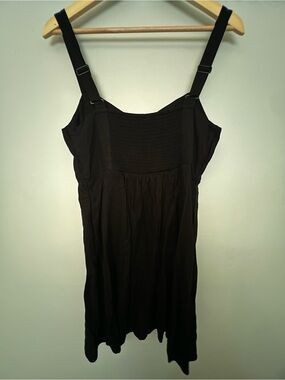 Old Navy Black Smocked Babydoll Mini Dress Adjustable Straps Size Medium